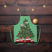 Schildpadduiven in Kerst achtergrond groen Schort