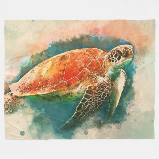 schildpadfleecedeken fleece deken (Voorkant (Horizontaal))