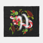 Schildpadgeschenk | Turtle Snoep Sweet Christmas Fleece Deken (Voorkant (Horizontaal))