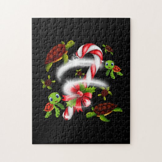 Schildpadgeschenk | Turtle Snoep Sweet Christmas Legpuzzel (Verticaal)