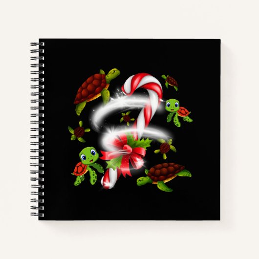 Schildpadgeschenk | Turtle Snoep Sweet Christmas Notitieboek (Voorkant)