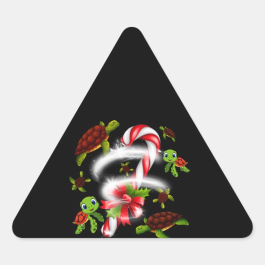 Schildpadgeschenk | Turtle Snoep Sweet Christmas Sticker (Voorkant)