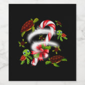 Schildpadgeschenk | Turtle Snoep Sweet Christmas Wijn Etiket (Enkel label)