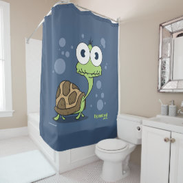 Schildpadgordijn (Navy Blue Bg) Douchegordijn