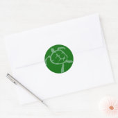 schildpadgroen ronde sticker (Envelop)