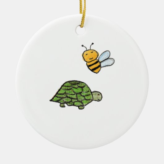 schildpadhommel keramisch ornament (Voorkant)