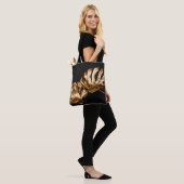 Schildpadillustratie naadloze patroonstructuur tote bag (Op model)