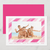 Schildpadkaart met snoepriet Stripe-feestdag Feestdagenkaart (Voorkant / Achterkant)