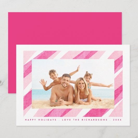 Schildpadkaart met snoepriet Stripe-feestdag Feestdagenkaart (Voorkant / Achterkant)