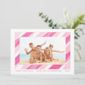 Schildpadkaart met snoepriet Stripe-feestdag Feestdagenkaart (Staand voorkant)