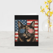 Schildpadkat 4 juli Amerikaanse vlag Kaart (Gele Bloem)