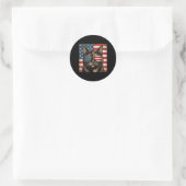 Schildpadkat 4 juli Amerikaanse vlag Ronde Sticker (Tas)