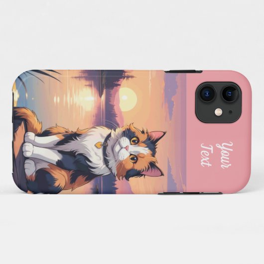 Schildpadkat bij het meer Case-Mate iPhone case (Achterkant (horizontaal))