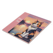 Schildpadkat bij het meer tegeltje (Zijkant)