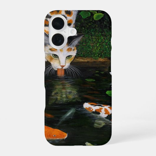 Schildpadkat en Koi Vis iPhone 16 Hoesje (Achterkant)