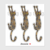 Schildpadkat Hangend | Grappige Tortie Kat Sticker (Vel)