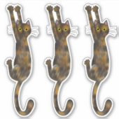 Schildpadkat Hangend | Grappige Tortie Kat Sticker (Voorkant)