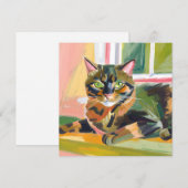 Schildpadkat | Mooie katten schilderij kaart (Voorkant / Achterkant)