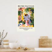 Schildpadkat op een Toiletprint - Matisse Poster (Keuken)