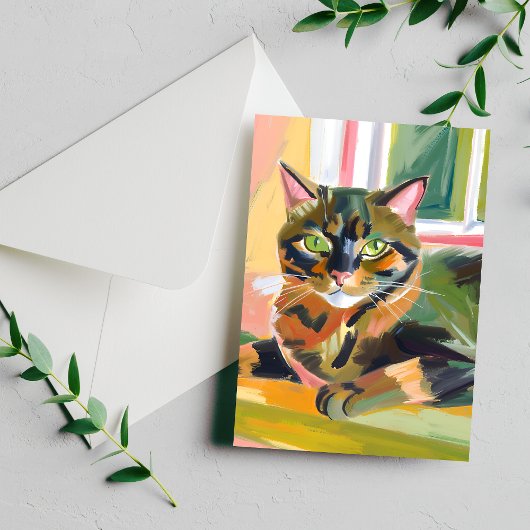 Schildpadkat | Schilderij van een mooie kat Briefkaart