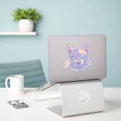 Schildpadkat Sticker (Laptop op bureau)