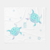 Schildpadkinderen onder de zee waterverf pastel fleece deken (Voorkant (Horizontaal))