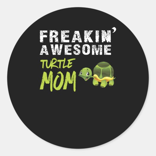 schildpadliefhebber | Freaking 'Geweldige schildpa Ronde Sticker (Voorkant)