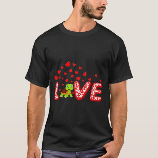 Schildpadliefhebber Funny Harten Liefde Schildpad T-shirt (Voorkant)