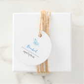 Schildpadlogo strandthema blauwe tekst Prijskaartj Bedankjes Labels (In situ)