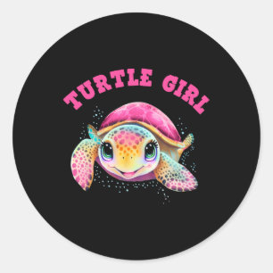 Schildpadmeisje Earth Day geeft de voorkeur aan Ea Ronde Sticker