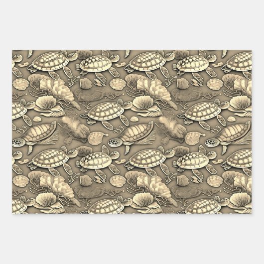 Schildpadpatroon nr. 1 inpakpapier vel (Voorkant 2)