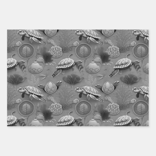 Schildpadpatroon nr. 6 inpakpapier vel (Voorkant 3)