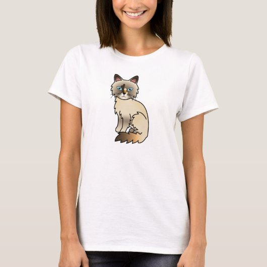 Schildpadpunt Birmaanse / Ragdoll kat T-shirt (Voorkant)
