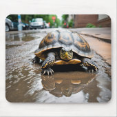 Schildpadreflectie in plas muismat (Voorkant)