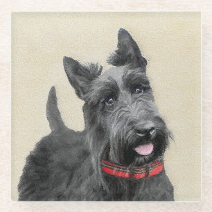 Schildpadschilders - Kute Original Dog Art Glazen Onderzetter