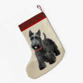 Schildpadschilders - Kute Original Dog Art Kleine Kerstsok (Achterkant (Hangend))