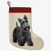 Schildpadschilders - Kute Original Dog Art Kleine Kerstsok (Voorkant)