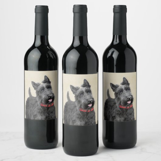 Schildpadschilders - Kute Original Dog Art Wijn Etiket (Flessen)