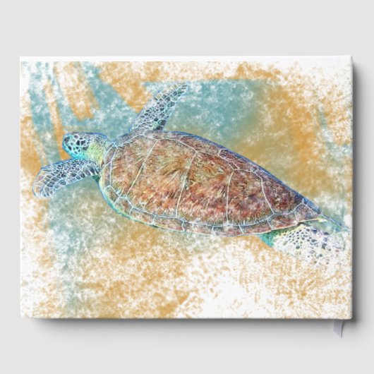 Schildpadschildpad voor Zee met gelijkmatige vakan Gastenboek (Achterkant)