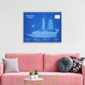 Schildpadschip Geobukseon - Schip Blauwdruk ABD Canvas Afdruk (Insitu (Woonkamer))