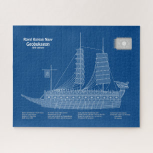 Schildpadschip Geobukseon - Schip Blauwdruk ABD Legpuzzel