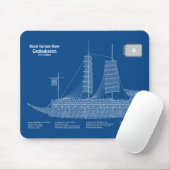 Schildpadschip Geobukseon - Schip Blauwdruk ABD Muismat (Met muis)