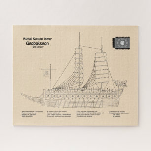 Schildpadschip Geobukseon - Schip Blauwdruk SD Legpuzzel