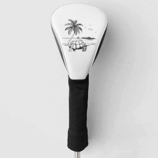 Schildpadstrand Zeepalm Turquoise Golfheadcover (Voorkant)