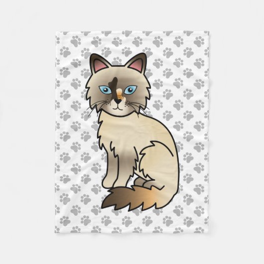 Schildpadtabby Birmaanse kat / Ragdoll Mooie Kat & Fleece Deken (Voorkant)