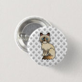 Schildpadtabby Birmaanse kat / Ragdoll Mooie Kat & Ronde Button 3,2 Cm (Voorkant /achterkant)