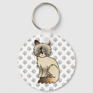 Schildpadtabby Birmaanse kat / Ragdoll Mooie Kat & Sleutelhanger