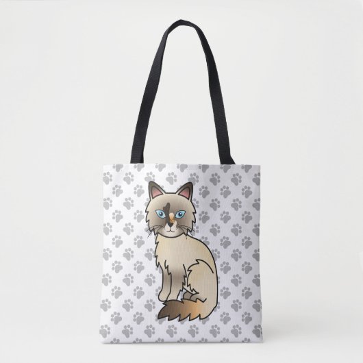 Schildpadtabby Birmaanse kat / Ragdoll Mooie Kat & Tote Bag (Voorkant)