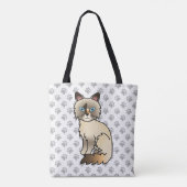 Schildpadtabby Birmaanse kat / Ragdoll Mooie Kat & Tote Bag (Achterkant)
