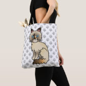 Schildpadtabby Birmaanse kat / Ragdoll Mooie Kat & Tote Bag (Dichtbij)